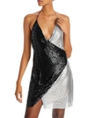ALICE AND OLIVIA ALLY WOMENS CHAIN MAIL COWL NECK COCKTAIL AND PARTY DRESS