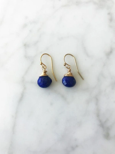 A Blonde And Her Bag Jill Short Drop Earring In Sapphire In Blue