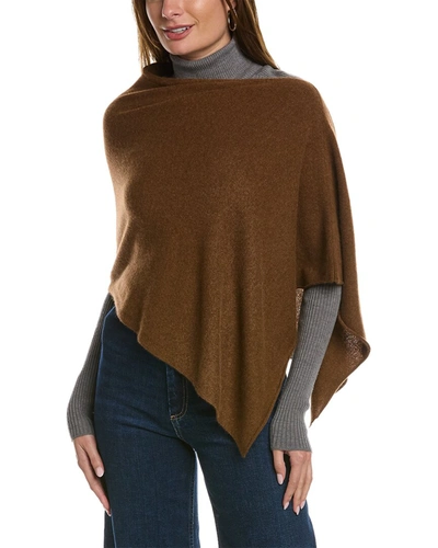 Amicale Cashmere Basic Cashmere Topper In Brown