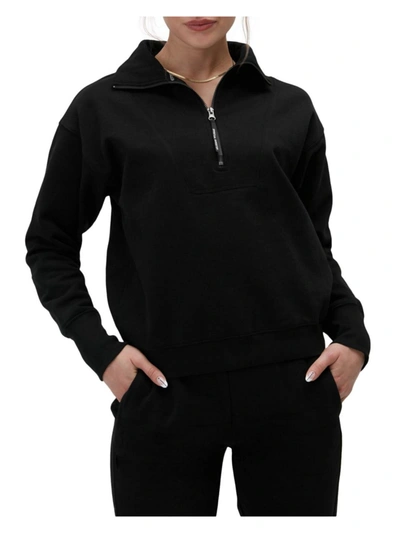 Spiritual Gangster Womens Half Zip Pullover Sweatshirt In Black