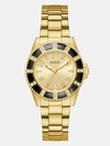Guess Factory Gold-tone And Black Analog Watch In Multi