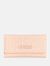 Guess Factory Bowie Debossed Logo Slim Clutch Wallet In Pink