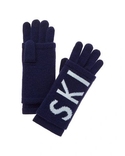 Hannah Rose Ski 3-in-1 Cashmere Gloves In Blue