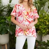 Crosby By Mollie Burch Remi Top In Pink Tropics In Multi
