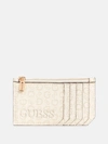 Guess Factory Bowie Debossed Logo Card Case In White