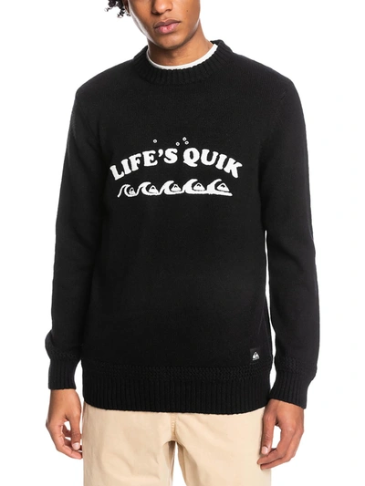 Quiksilver Mens Long Sleeve Knit Pullover Sweater In Black