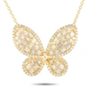 Non Branded Lb Exclusive 14k Yellow Gold 3.73ct Diamond Butterfly Necklace Mf24-110623 In Gold