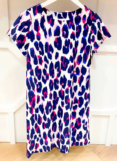 Jude Connally Ella Dress In Large Leopard Navy In Multi