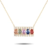Non Branded Lb Exclusive 18k Yellow Gold 0.32ct Diamond And Multicolored Sapphire Necklace Mf17-103123 In Gold