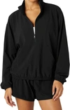 Beyond Yoga In Stride Half Zip Pullover In Black