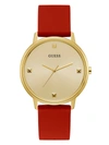 Guess Factory Gold-tone And Red Analog Watch In Multi