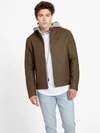 GUESS FACTORY PAXTON FAUX-SUEDE MOTO JACKET