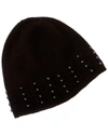 FORTE CASHMERE PEARL STUDDED CASHMERE HAT