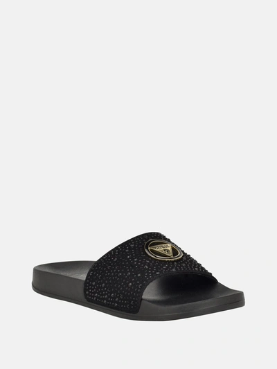 Guess Factory Sillia Pool Slides In Black