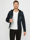 GUESS FACTORY VERTIX HOODED DENIM JACKET