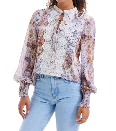 Allison New York Willa Blouse In Patchwork In Multi