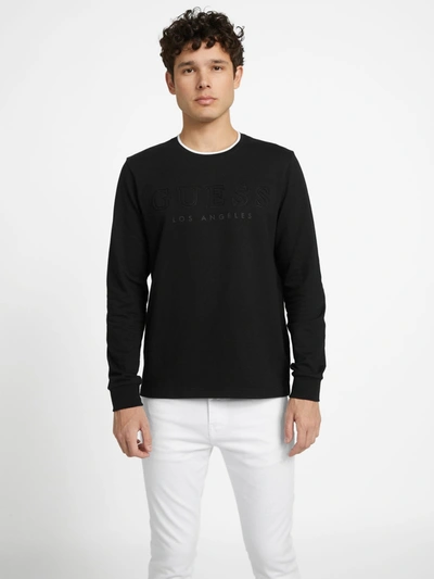 Guess Factory Kalico Logo Long-sleeve Tee In Black