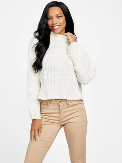 Guess Factory Kelly Turtleneck Sweater In White