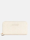 Guess Factory Bowie Debossed Logo Zip-around Wallet In White