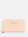 Guess Factory Bowie Debossed Logo Zip-around Wallet In Gold