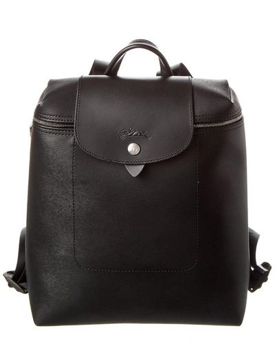black leather backpack longchamp Longchamp Backpack M Le Pliage City In Black