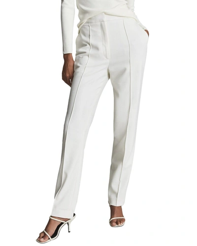 Reiss White Lillie Mid Rise Wide Leg Trousers