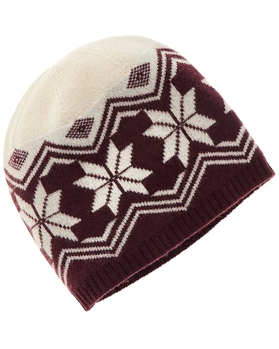 Hannah Rose Snowflake Fair Isle Cashmere Hat In Red