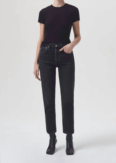 AGOLDE RILEY HIGH RISE STRAIGHT CROP JEAN IN PANORAMIC