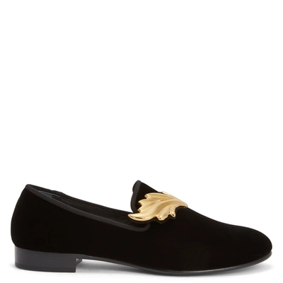 Giuseppe Zanotti Cruel Velvet-effect Loafers In Black