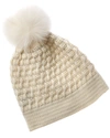 FORTE CASHMERE LUX CABLE POMPOM WOOL & CASHMERE-BLEND HAT