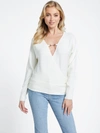 GUESS FACTORY ALLEY TEXTURED RIB-KNIT SWEATER TOP
