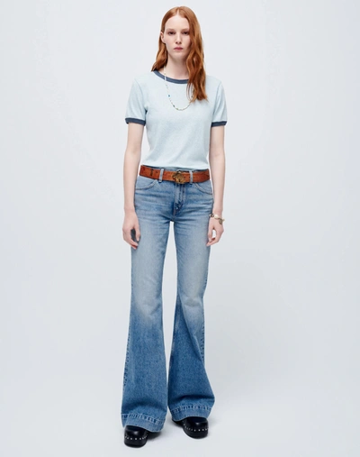 Re/done 70s Low Rise Bell Bottom Jean In Lake Blue In 25