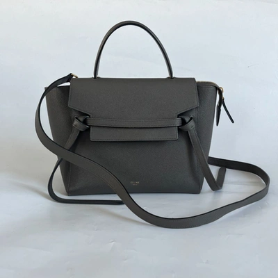 Pre-owned Celine Micro Grey Leather Belt Bag