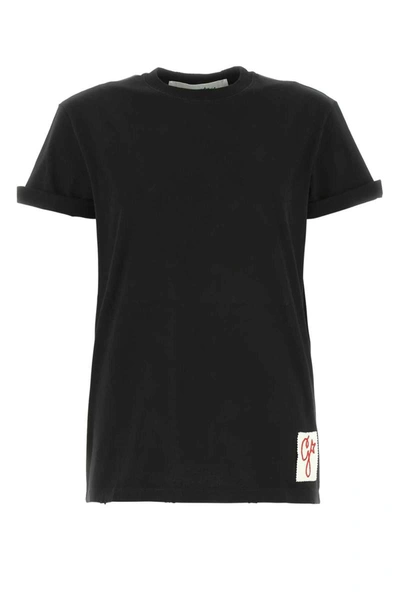 Golden Goose Deluxe Brand Logo Patch Crewneck T In Black