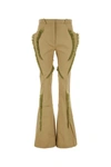Kiko Kostadinov Ruffled-detail Flared Trousers In Beige O Tan