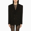 Wardrobe.nyc Double Breast Wool Blazer Jacket In Black