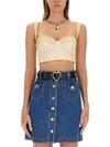 Moschino Cropped Tank Top In Ivory