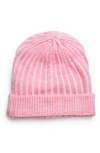 Saachi Slouchy Rib Knit Beanie In Pink