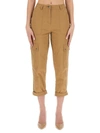 Michael Michael Kors Tapered Organic Cotton Cargo Trousers In Beige