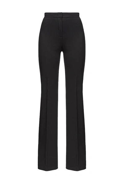 Pinko Hulka Flared Viscose Trousers In Black