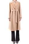 Tagliatore Waist Lapel Coat In Beige