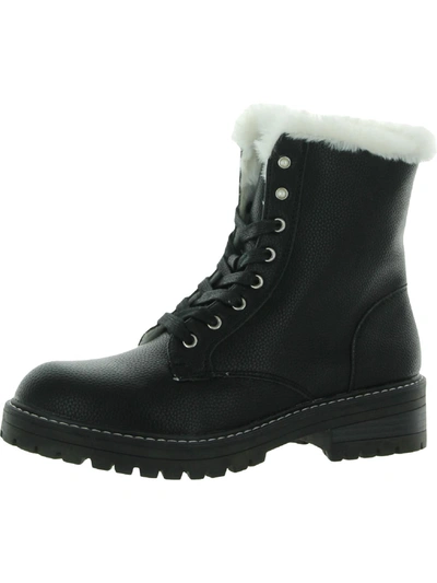Sugar Womens Leather Ankle Winter & Snow Boots In Black