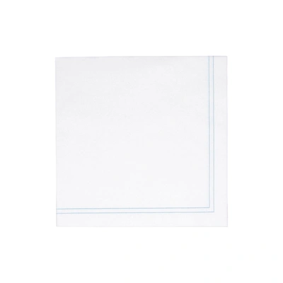 Vietri Papersoft Napkins Linea Light Blue Dinner Napkins (pack Of 20) In White