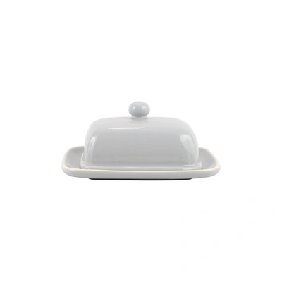 Vietri Chroma Butter Dish In Gray