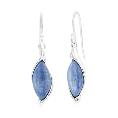 Simona Sterling Silver Marquise Kyanite Earrings In Blue