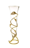 Classic Touch Decor Glass Vase With Gold Leaf Design Base