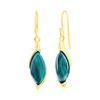 Simona Sterling Silver Marquise Malachite Earrings - Gold Plated In Green