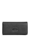 Guess Factory Abree Logo Saffiano Multi Organizer In Black