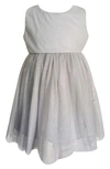 POPATU KIDS' SHIMMER TULLE OVERLAY PARTY DRESS