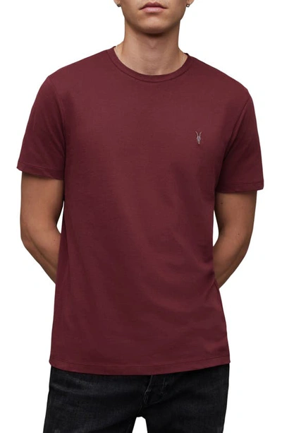 Allsaints Brace Tonic Organic Cotton T-shirt In Mars Red